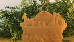 Noah&#39;s Ark Beeswax Art with Optional Glass