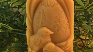 Beeswax Chicks with Egg Spring Block