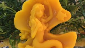 Beeswax Mermaid in a Conch Shell