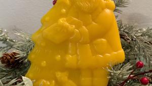 Beeswax Santa with Christmas Tree