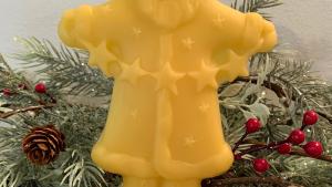 Beeswax Santa with Star Garland