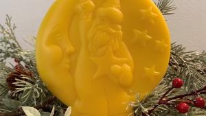 Beeswax Santa in the Moon