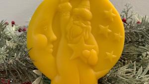 Beeswax Santa in the Moon