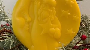 Beeswax Santa in the Moon