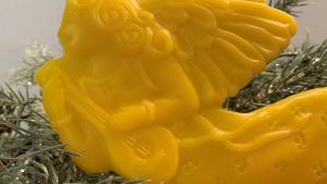 Beeswax Angel with Lute