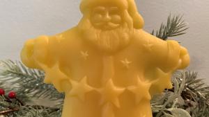 Beeswax Santa with Star Garland