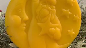 Beeswax Santa in the Moon