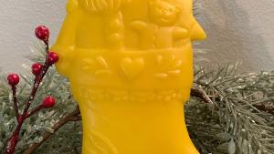 Beeswax Santa in a Stocking