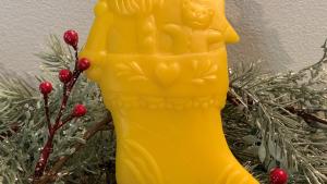 Beeswax Santa in a Stocking