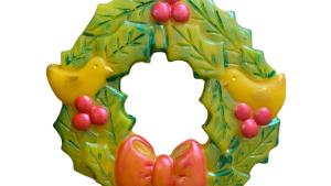 Beeswax Winter Holly Berry & Birds Wreath Plain or Painted
