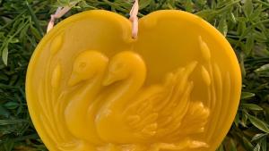 Beeswax Swan Song Heart Suncatcher