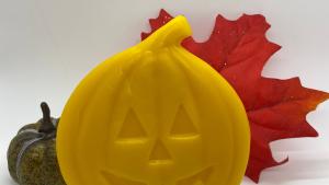 Primitive Handmade Scented  Beeswax Jack o Lantern Pumpkin Ornie 3 pc Halloween 