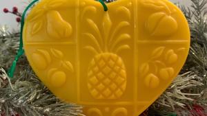 Hospitality Heart Suncatcher made with 100% Pure Beeswax