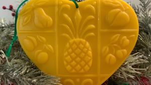 Hospitality Heart Suncatcher made with  100% Pure Beeswax