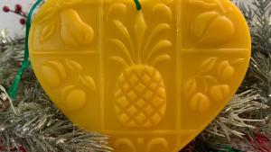 Hospitality Heart Suncatcher made with 100% Pure Beeswax
