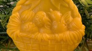 Beeswax Easter Basket with Chick and Eggs