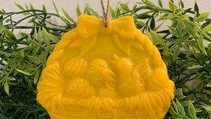 Beeswax Easter Basket with Chick and Eggs