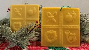Beeswax Holiday Ornaments Wall Hanging or Plaque