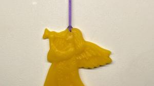 Beeswax Angel with Horn