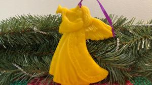 Beeswax Angel with Horn