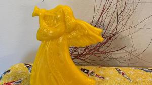 Beeswax Angel with Horn