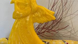 Beeswax Angel with Horn