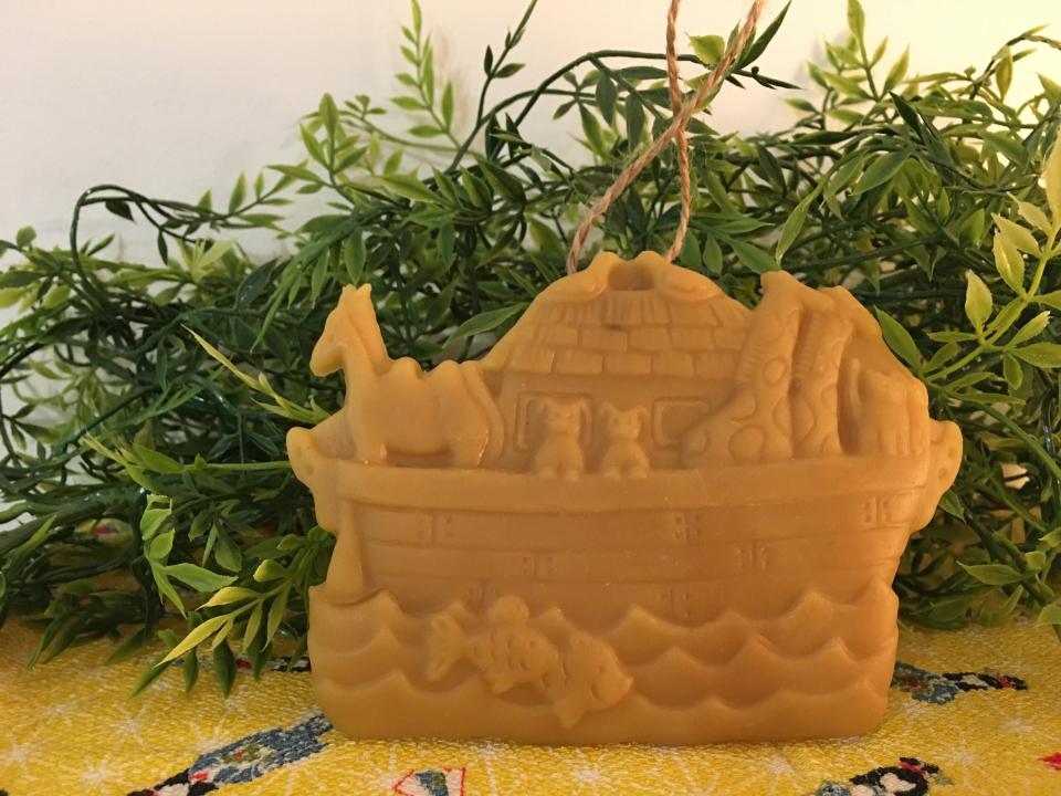 Noah's Ark Beeswax Art with Optional Glass