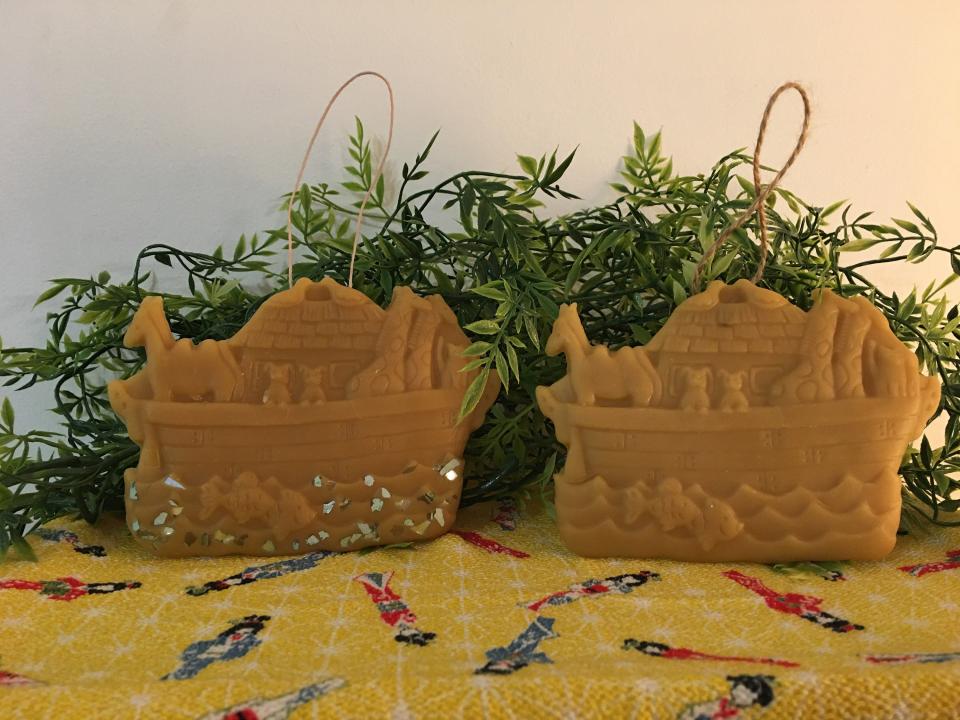 Noah's Ark Beeswax Art with Optional Glass