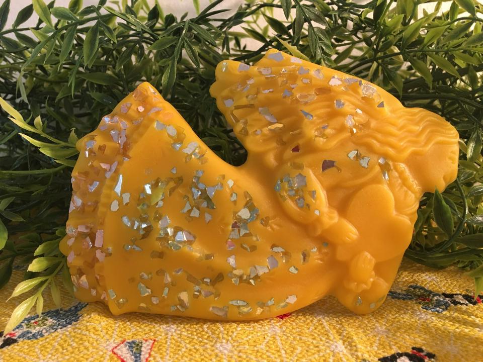 Beeswax Angel Holding a Heart with Optional Glass or Paint