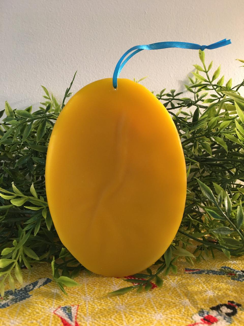 Beeswax Bunny with Egg Basket in Oval