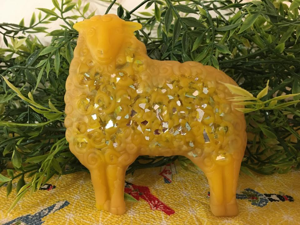 Beeswax Woolly Sheep with Glass or Beads