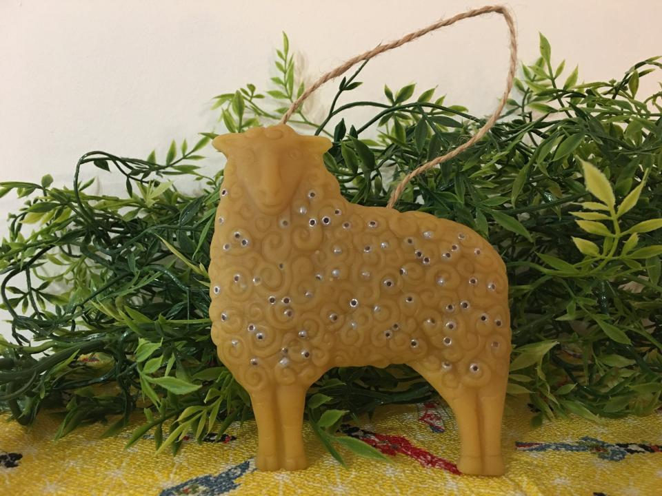 Beeswax Woolly Sheep with Glass or Beads