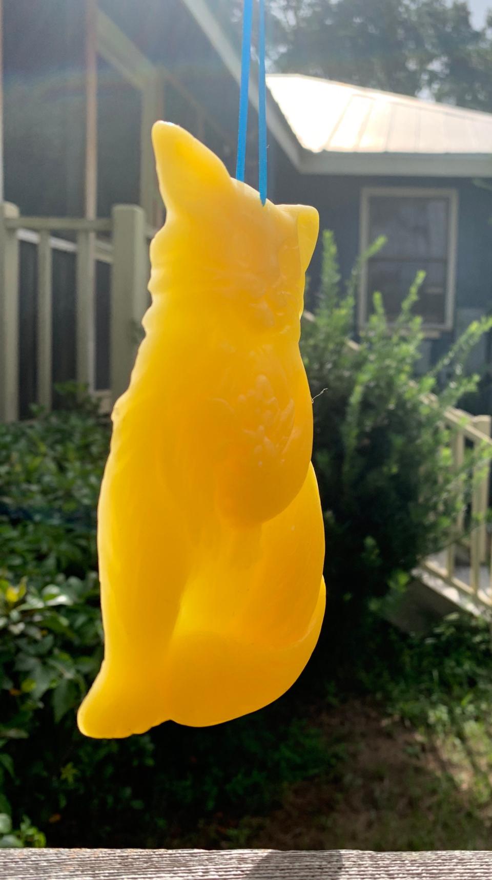 Beeswax Fluffy Cat with Flowers