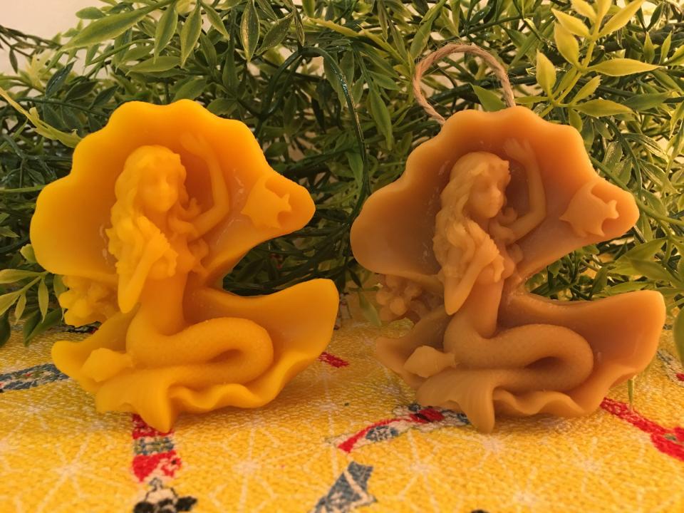 Beeswax Mermaid in a Conch Shell