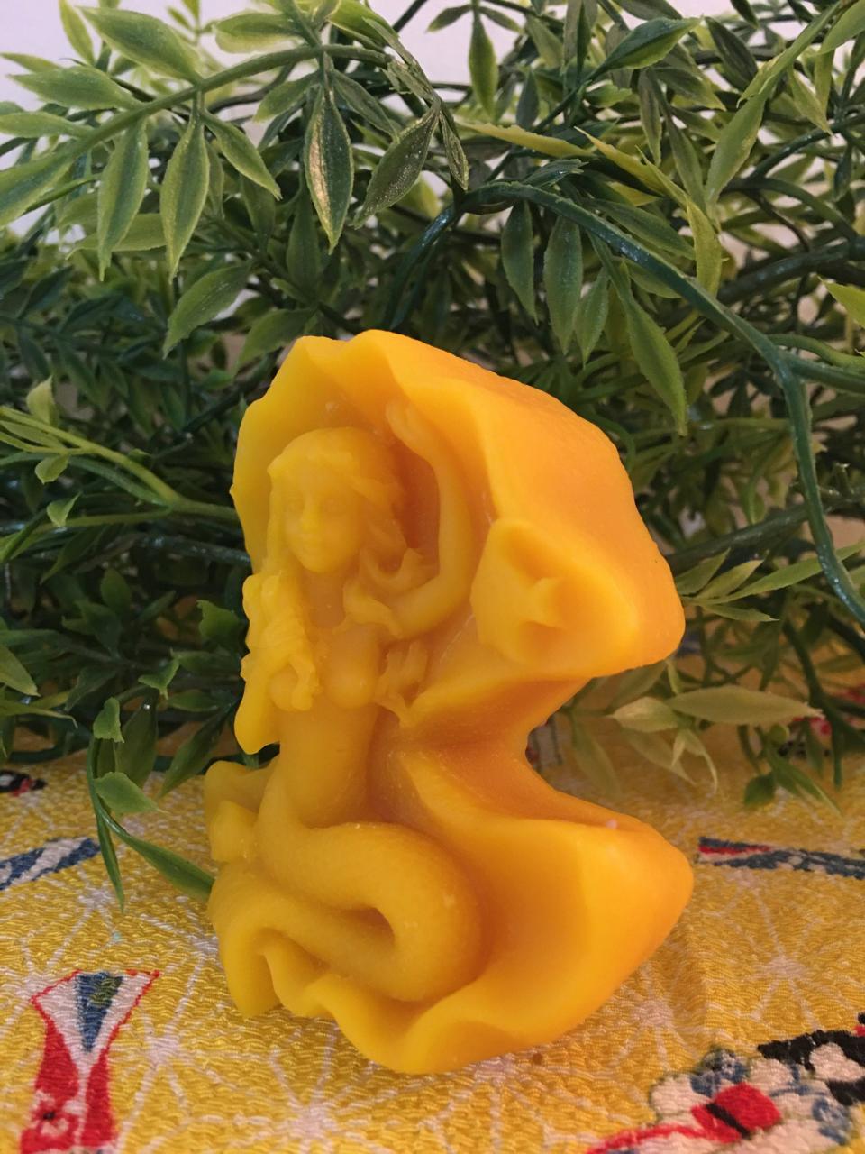 Beeswax Mermaid in a Conch Shell