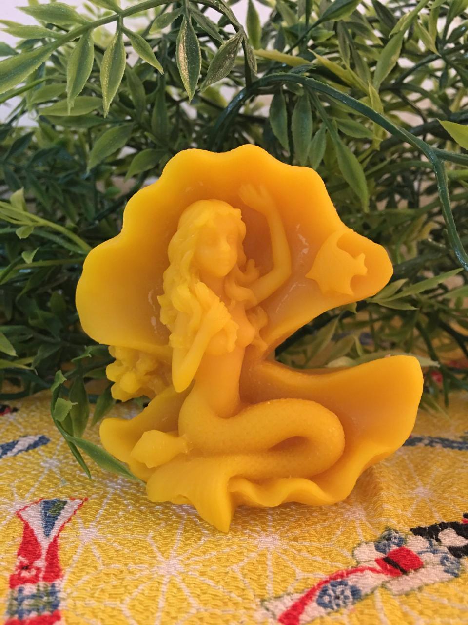 Beeswax Mermaid in a Conch Shell