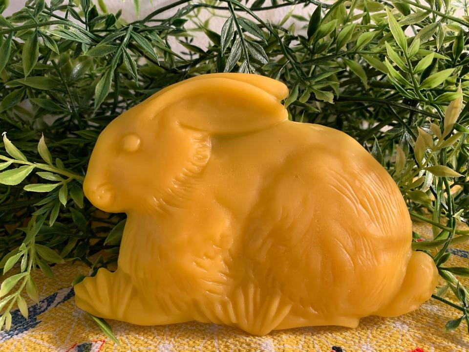 Beeswax Bunny in the Grass