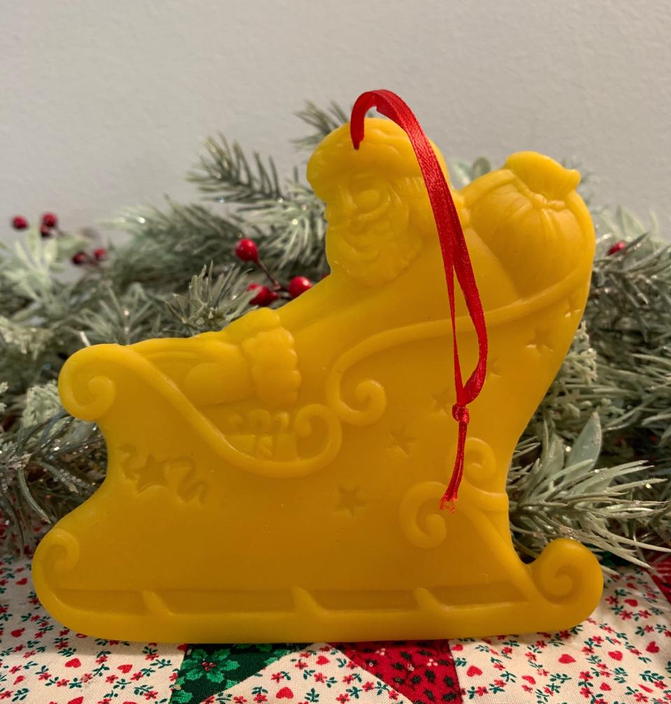 Beeswax Santa in Sleigh