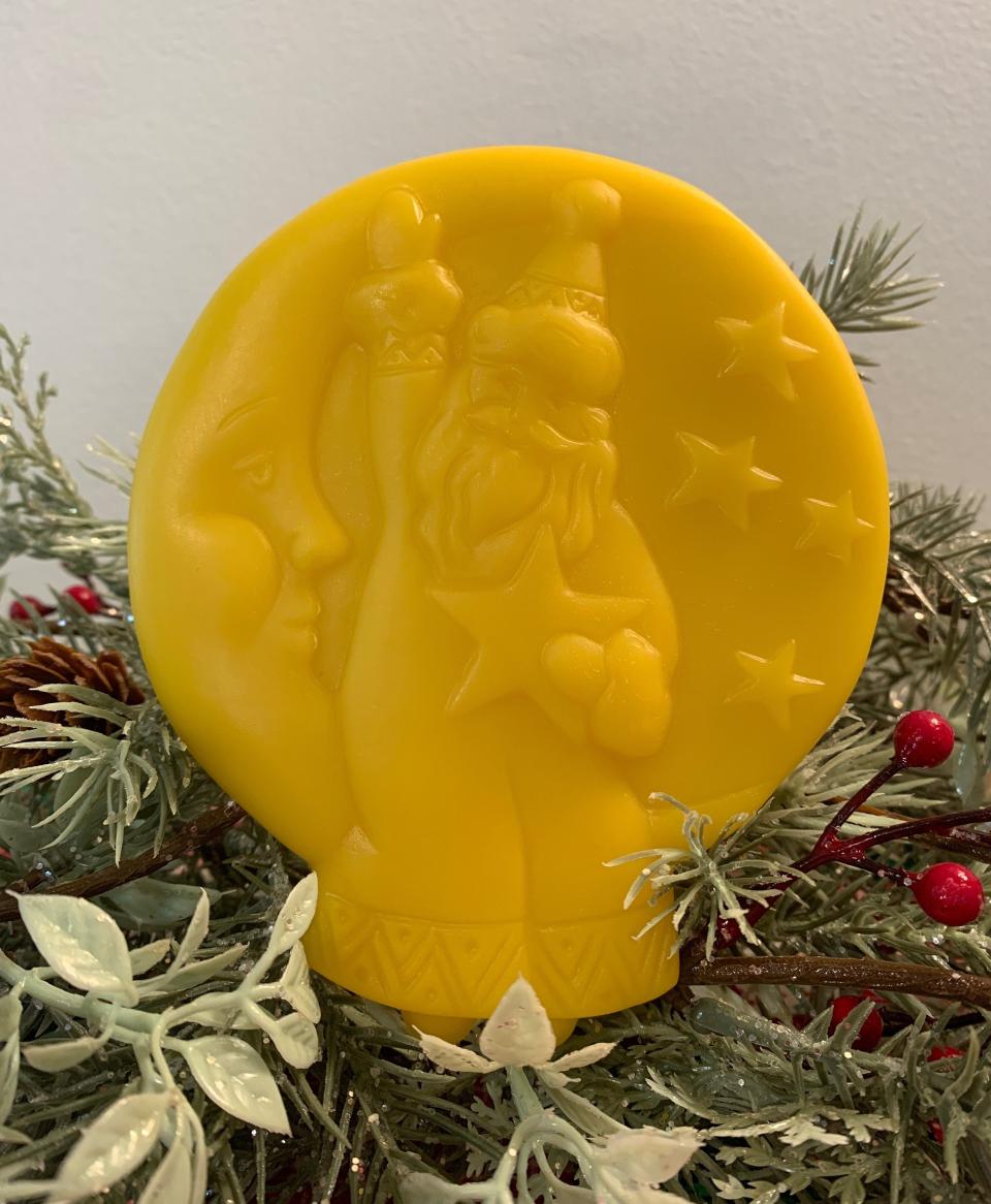 Beeswax Santa in the Moon