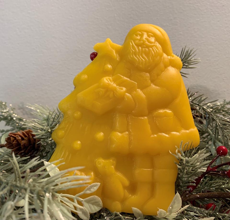 Beeswax Santa with Christmas Tree