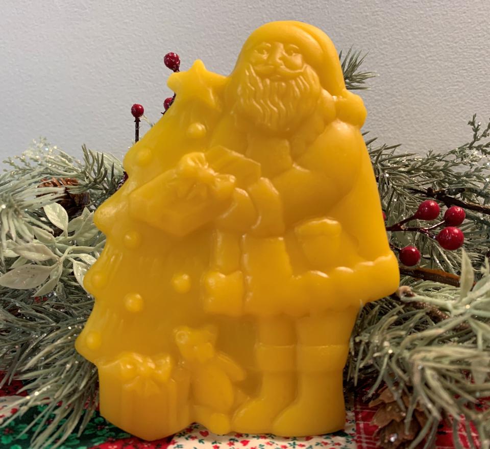 Beeswax Santa with Christmas Tree