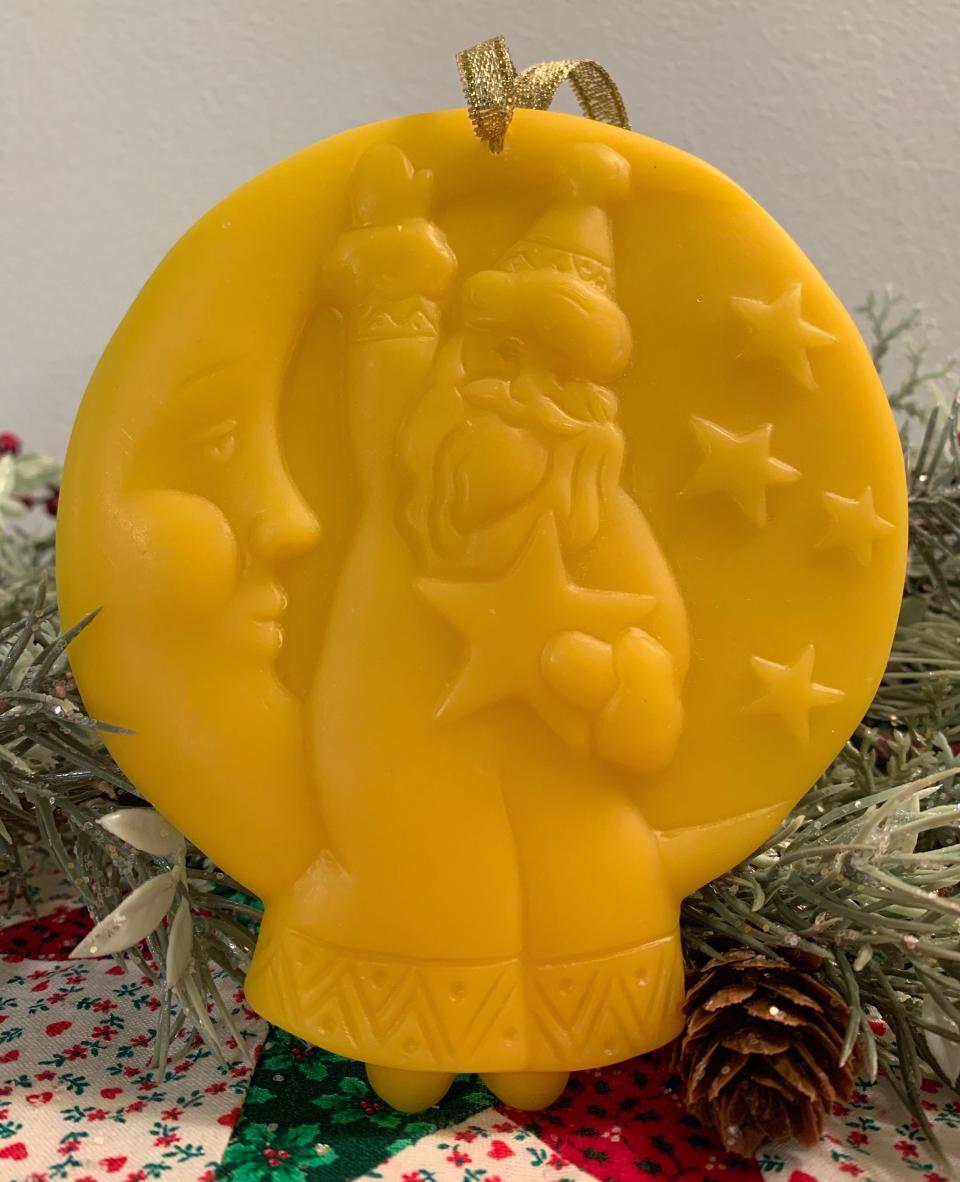 Beeswax Santa in the Moon