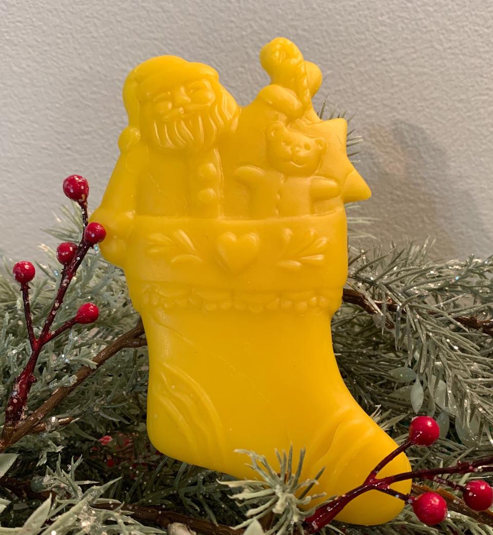 Beeswax Santa in a Stocking