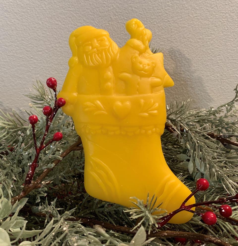 Beeswax Santa in a Stocking