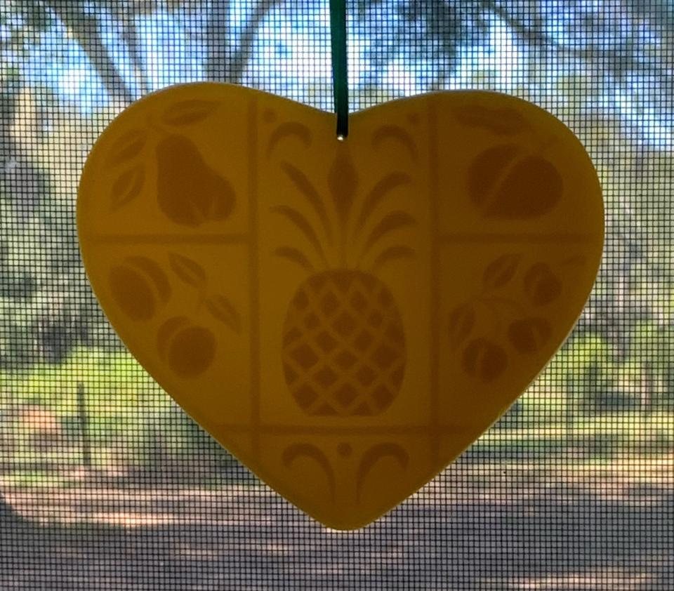 Hospitality Heart Suncatcher made with 100% Pure Beeswax