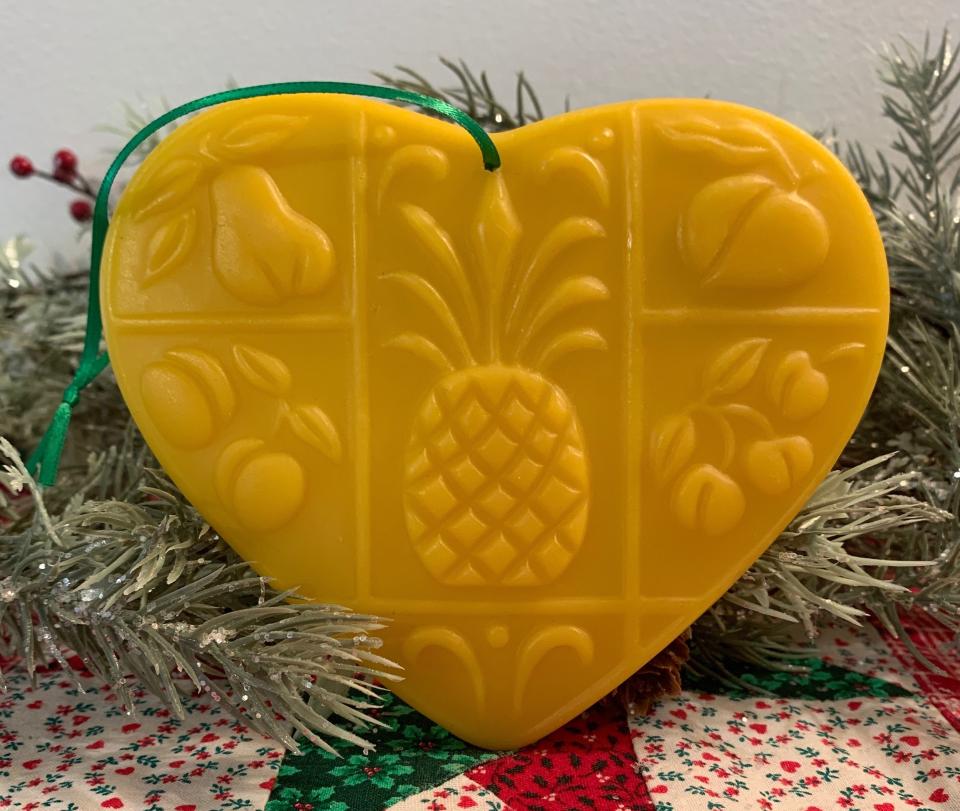 Hospitality Heart Suncatcher made with 100% Pure Beeswax