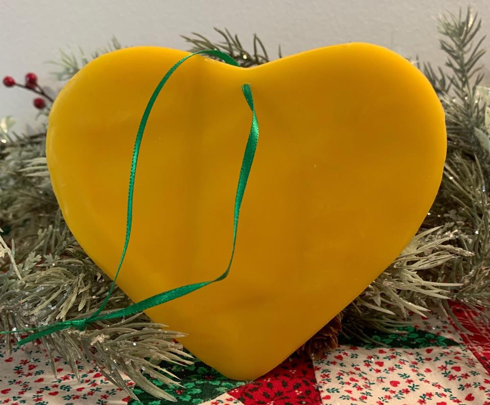 Hospitality Heart Suncatcher made with 100% Pure Beeswax