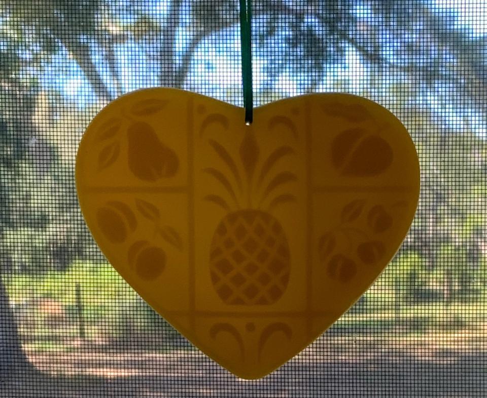 Hospitality Heart Suncatcher made with 100% Pure Beeswax