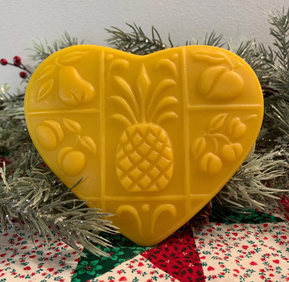Hospitality Heart Suncatcher made with 100% Pure Beeswax
