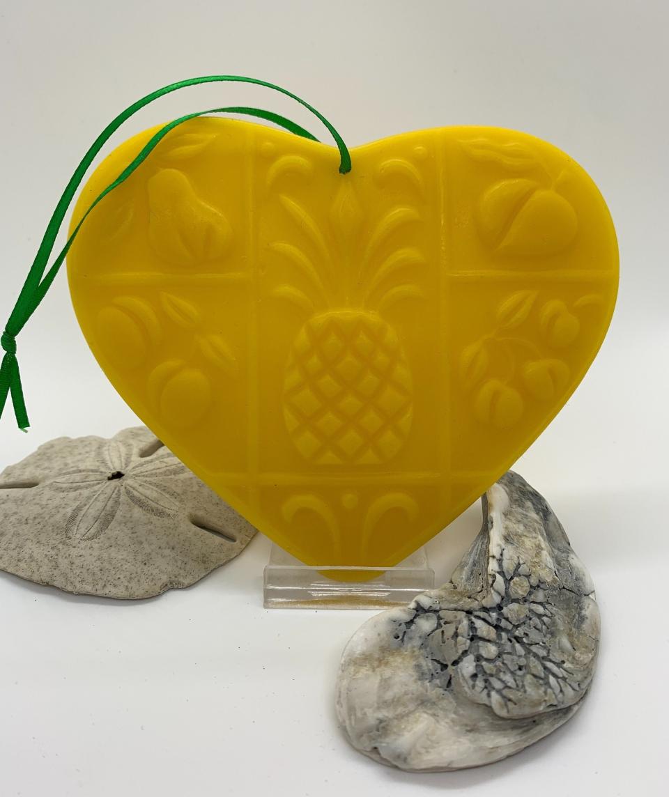 Hospitality Heart Suncatcher made with 100% Pure Beeswax